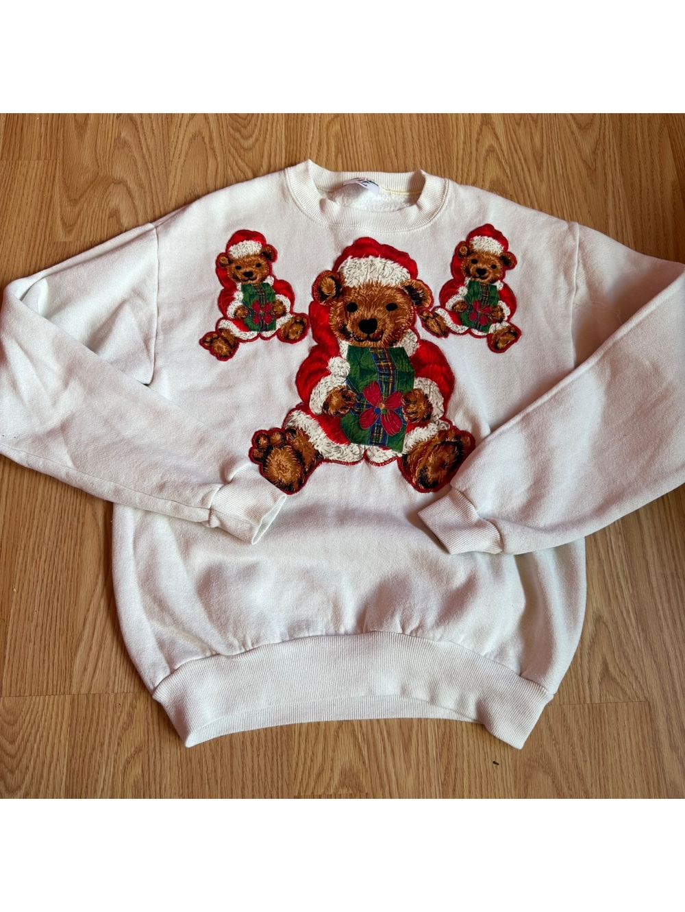 Jerzees Vintage Teddy Christmas Sweatshirt size XS